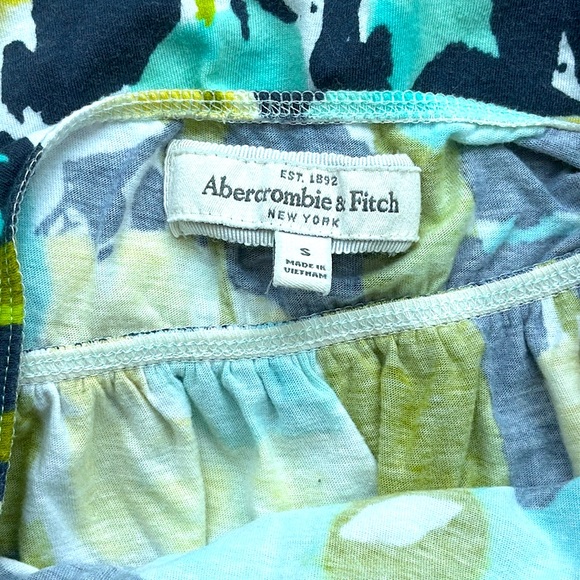 Abercrombie & Fitch MultiColor Floral Flowy Halter Tank Top Ruffle Ruched Bust-S - Picture 3 of 10